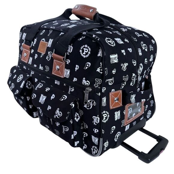 Victoria Secret PINK Varsity Rolling Expandable Luggage Duffle Bag 2 piece Set - Picture 2 of 8